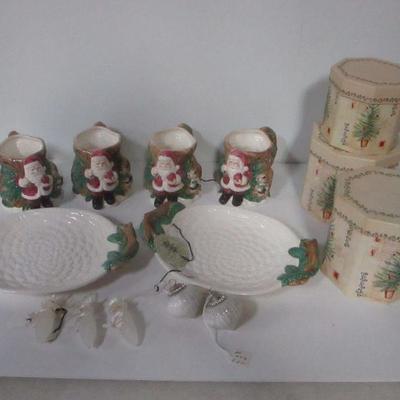 Lot 97 - Christmas Mugs & Plates & Decorations