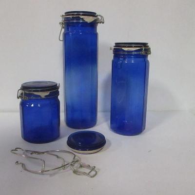 Lot 100 - Blue Decanters 