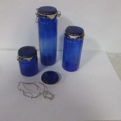 Lot 100 - Blue Decanters 