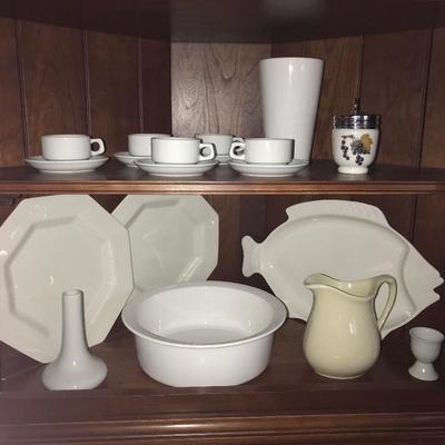 188: Lot of White Stoneware 