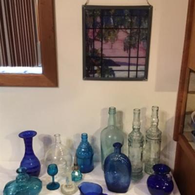 194: MMA Louis Comfort Tiffany Wysteria Window Art with Bottles 