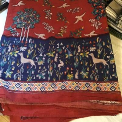 195: Lot of April Cornell Table Linens and Placemats , Past Time Table cloth