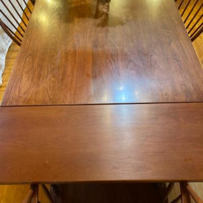 197: Bartley  Cherry Table with 6 Windsor Style Chairs 