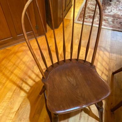 197: Bartley  Cherry Table with 6 Windsor Style Chairs 