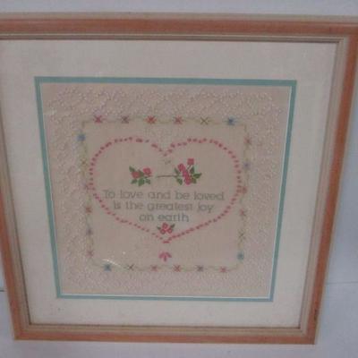 Lot 140 - Embroidery Wall Hanging 17 3/4" x 17 3/4 
