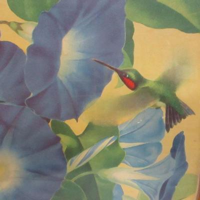 Lot 141 - Hummingbirds & Flower Picture 23 3/4" x 19 1/4"