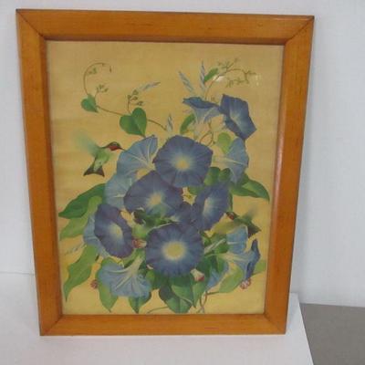 Lot 141 - Hummingbirds & Flower Picture 23 3/4" x 19 1/4"