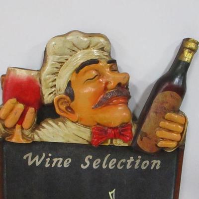 Lot 148 - Vintage 3D Wine Selection Menu Chalk Board Wood Sign 