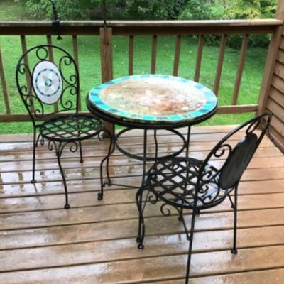 203 bistro table with two chairs