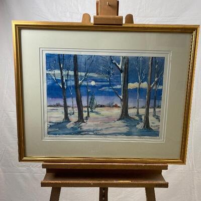 211  Framed Monotype â€œ Full Moon â€œ by Jean Ranney Smith