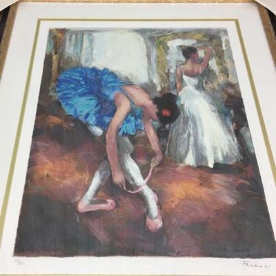 Hedva Ferenci - "Blue Dancer" Limited Edition Serigraph, Numbered and Hand Signed