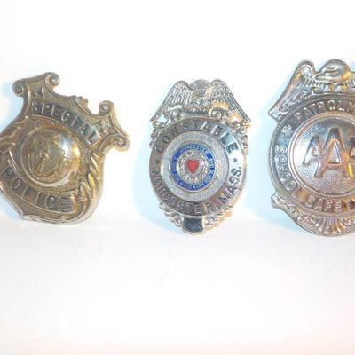 3 Real Law Enforcement Badges for the Collector.