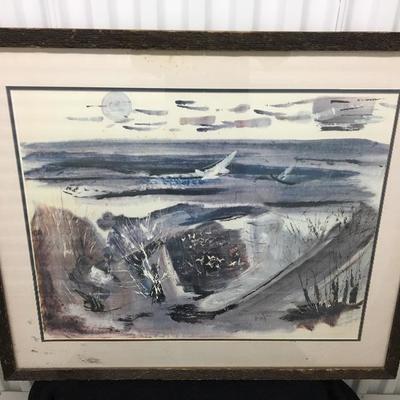 c.1960 Fred Messersmith â€œShore Birdsâ€ Signed Lithograph 