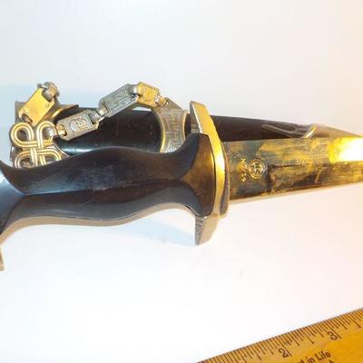 " German WW 2 Military dagger reproduction 14 in. full size,"