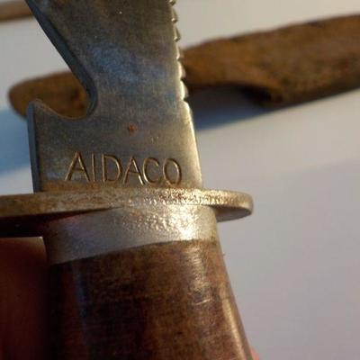 " 9  inch Aidaco Bowie Hunting knife with sheath".
