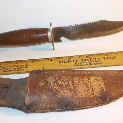 " 9  inch Aidaco Bowie Hunting knife with sheath".