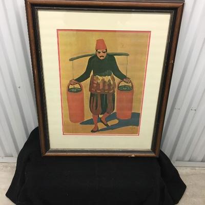 Vintage MATIROS SARYAN â€œLemonade Vendorâ€ Russian Art
