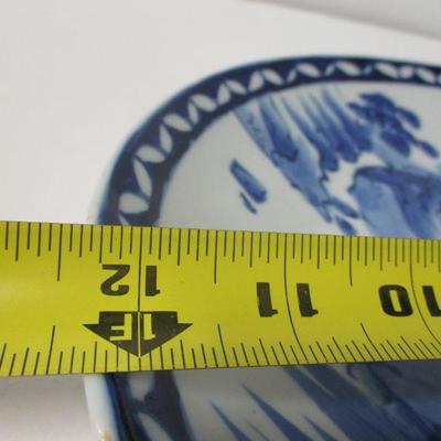 Lot 4 - Vintage Blue & White Chinoiserie Porcelain Plate Forest and Mountain Scape 12"