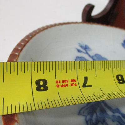 Lot 7 - Vintage Blue & White Chinoiserie  Porcelain Plate Panel Screen and Blossom 9"