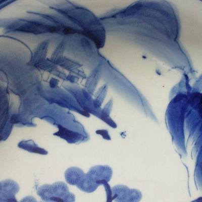 Lot 8 -Vintage Blue & White Porcelain 12" Serving Bowl