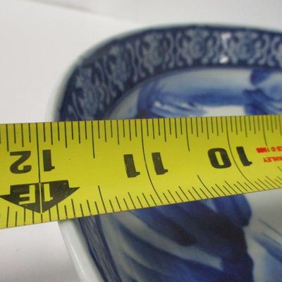Lot 8 -Vintage Blue & White Porcelain 12" Serving Bowl