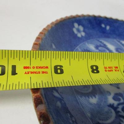 Lot 11 - Vintage Blue and White Porcelain Plate Mythical Bird Scalloped Edge 9"