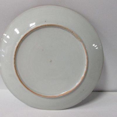 Lot 13 - Vintage Blue and White Porcelain Plate Framed Scalloped Edge 10"
