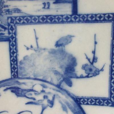 Lot 15 -  Vintage Blue and White Porcelain Plate 3 Panel Scalloped Edge 10" Choice #2