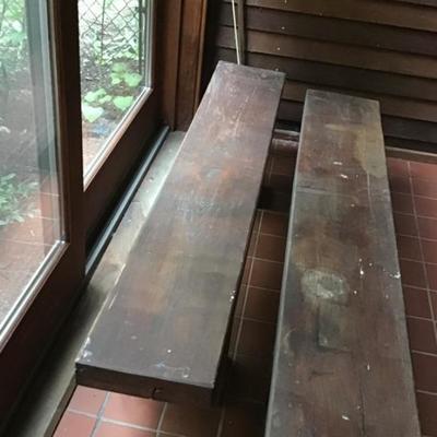 245 Pair of Thick Wooden Benches