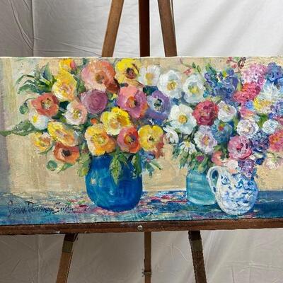 251 Lot of 3 Original Floral Oil Painting by Jean Ranney Smith