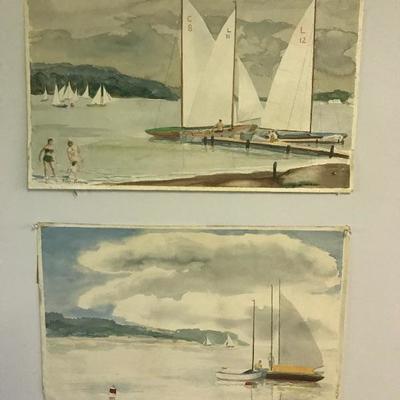 293 Pair of Original Watercolor by Glen Ranney 
