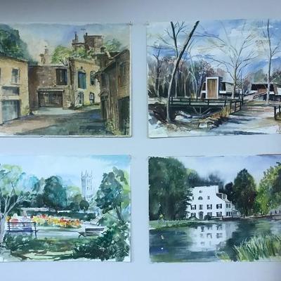 296 4 Original Watercolors by Jean Ranney Smith