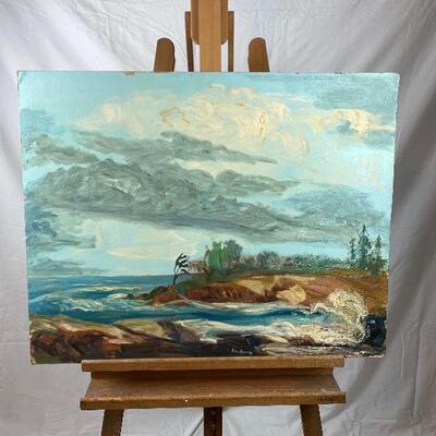 309 Signed Original Oil Painting on a Board of "Seascape"  by Glen Ranney