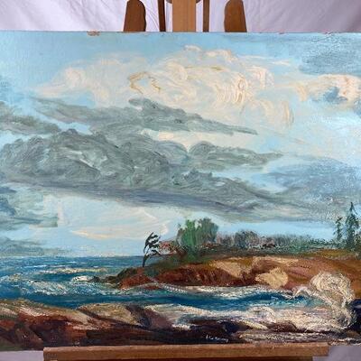 309 Signed Original Oil Painting on a Board of "Seascape"  by Glen Ranney