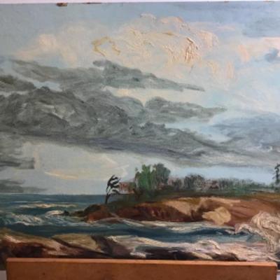 309 Signed Original Oil Painting on a Board of "Seascape"  by Glen Ranney