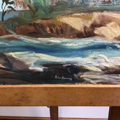309 Signed Original Oil Painting on a Board of "Seascape"  by Glen Ranney
