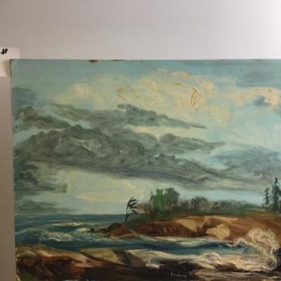 309 Signed Original Oil Painting on a Board of "Seascape"  by Glen Ranney