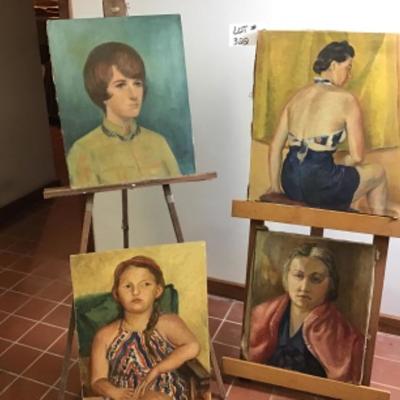 322: Four Original Oil Portraits by Mildred Ranney