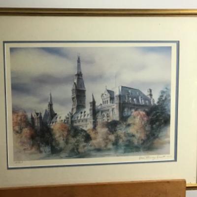 328 Signed & Numbered Lithograph by "Georgetown Towers" by Jean Ranney Smith 