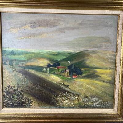 329 Original Landscape Oil Painting" Farm in the Valley" by Glen Ranney