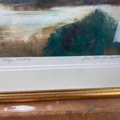 330: Signed Monotype " Blue Ridge Valley" by Jean Ranney Smith
