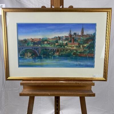 331 Framed Original Watercolor "Keybridge Midnight" by Jean Ranney Smith â€˜04