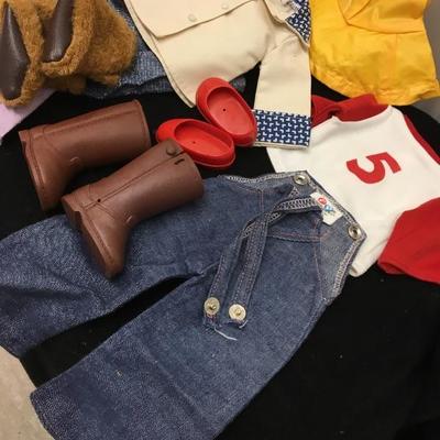 Large lot of Vintage and Rare Doll Clothes Fisher Price