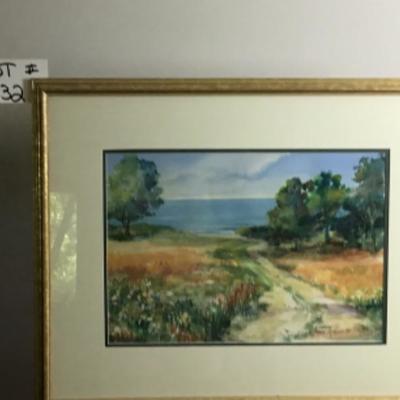 332 Framed Original Watercolor "Path to the Beach " by Jean Ranney Smith â€˜04