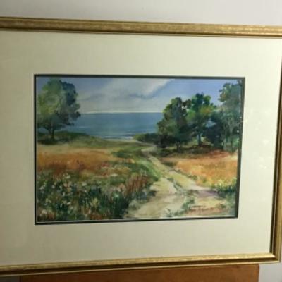 332 Framed Original Watercolor "Path to the Beach " by Jean Ranney Smith â€˜04
