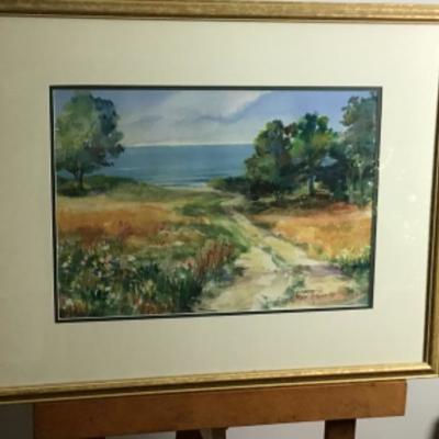 332 Framed Original Watercolor "Path to the Beach " by Jean Ranney Smith â€˜04