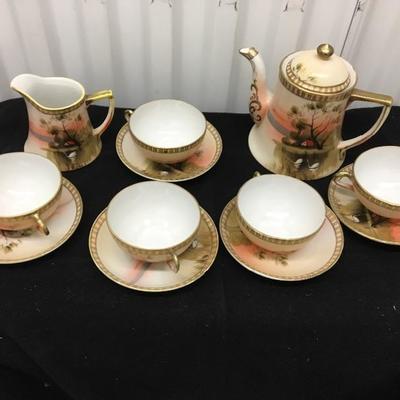 Hand Painted Porcelain Tea Set Vintage Japan