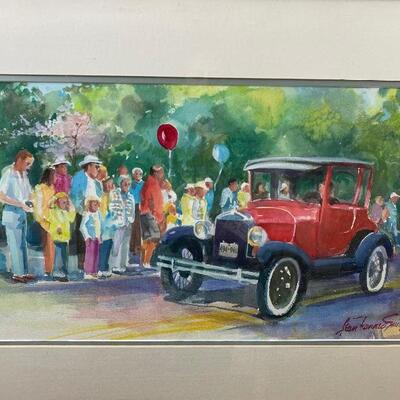 336: Framed Original Watercolor "Oxford Day" by Jean Ranney Smith