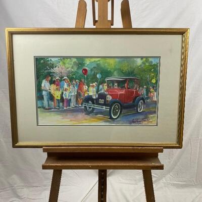 336: Framed Original Watercolor "Oxford Day" by Jean Ranney Smith