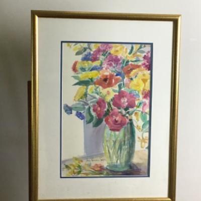 337 Framed Original Floral Watercolor by Jean Ranney Smith